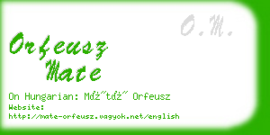 orfeusz mate business card